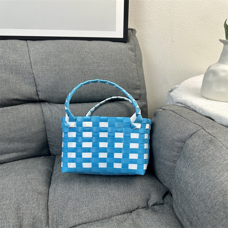 Women's & Children's & Woven Vegetable Basket Beach Colorful Handbags