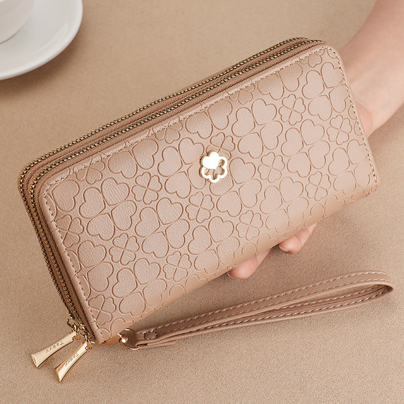 Women's Long Double Zipper Mobile Mini Ladies Wallet