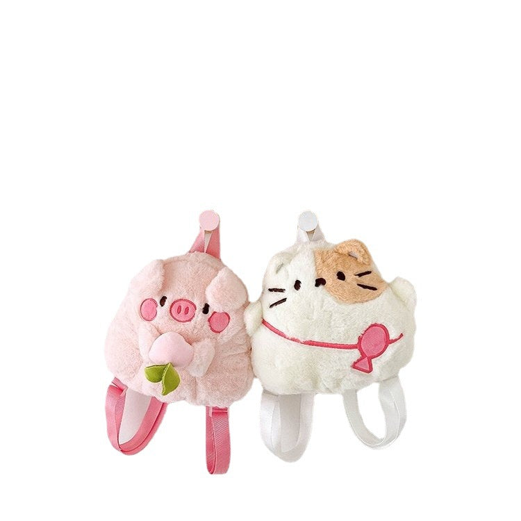 Children's Style Furry Girlish Cartoon Cute Doll Backpacks