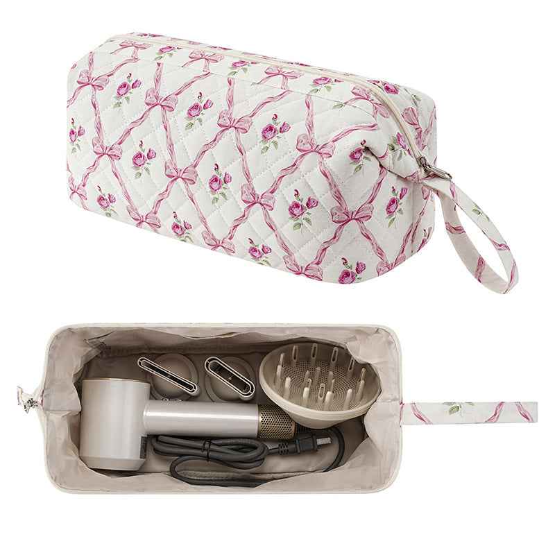 Floral Hair Dryer Storage Portable Curler Buggy Large Bags