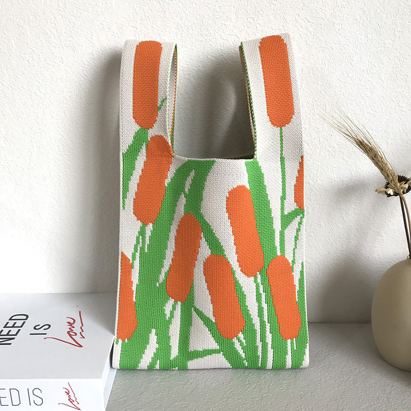 Women's Knitted Wool Vest Version Hand Carrying Handbags