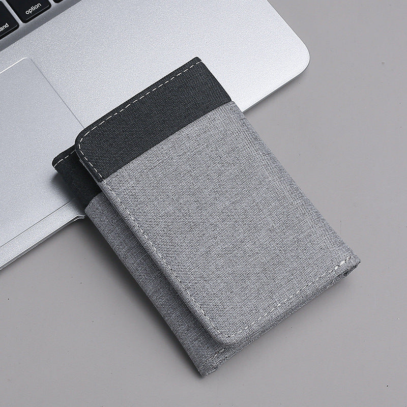 Men's Canvas Short Simple Contrast Color Denim Men's Wallets