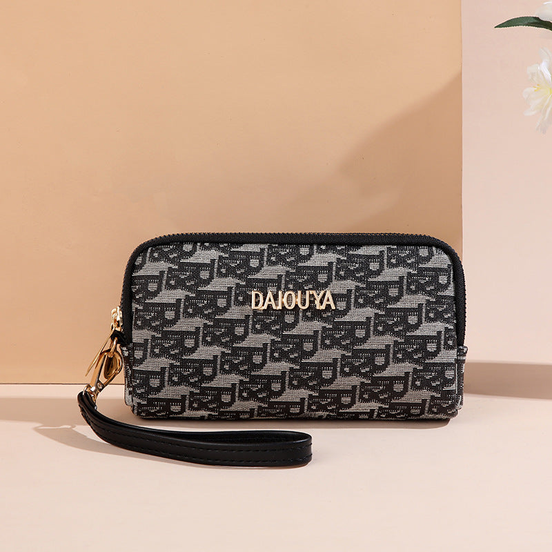 Women's Cell Double Layer Zipper Long Handbags