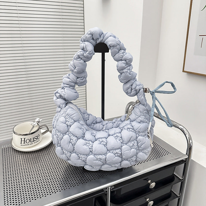 Cloud Female Pleated Dumpling Personality Drawstring Women's Shoulder Bag