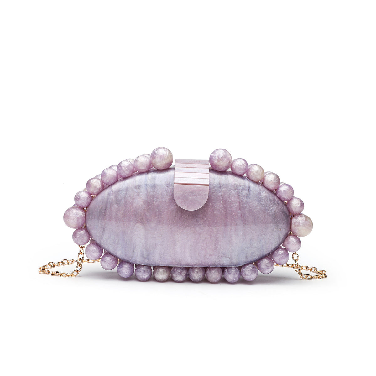 Fashion Simple Pearl White Acrylic Dinner Elegant Marbling Bags
