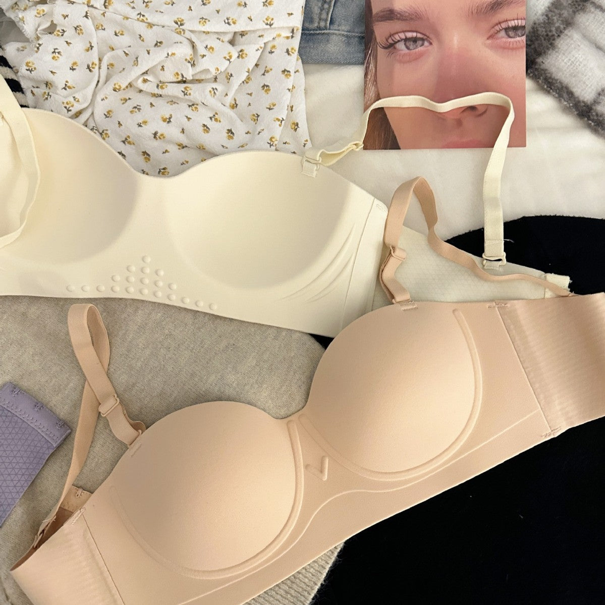 Underwear Small Breast Thin Upper Support Without Steel Lingerie Sets