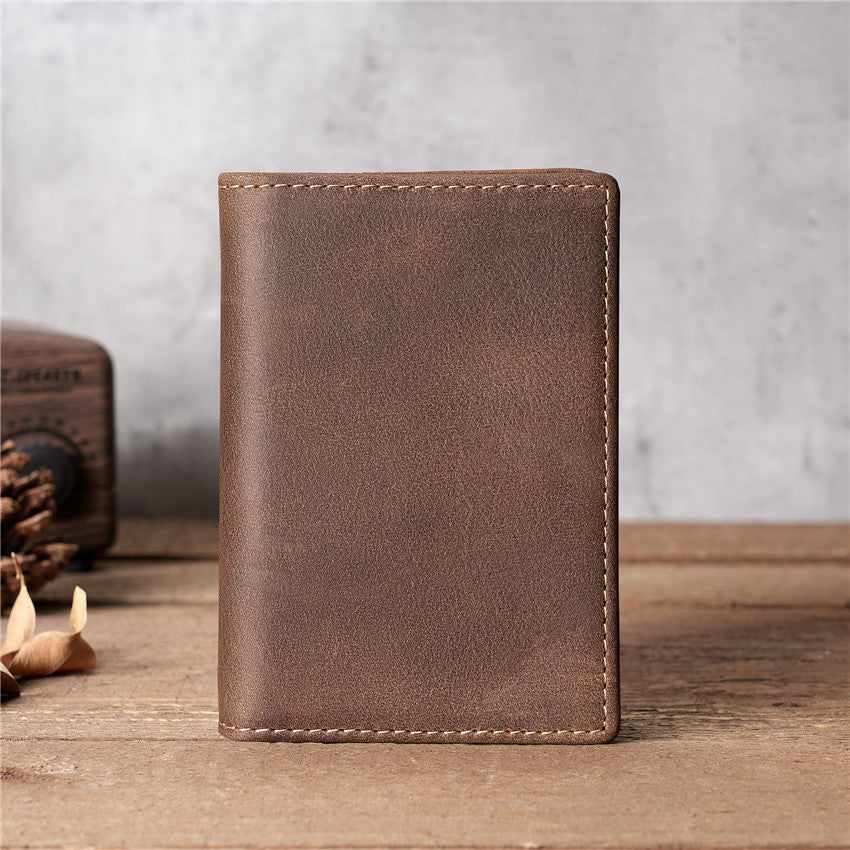 Men's Cattlehide Leather Surface Crazy Horse Large Card Holder