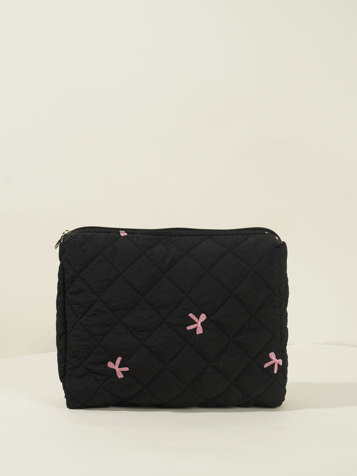 Embroidered Bow Large Capacity Suit Storage Makeup Bag