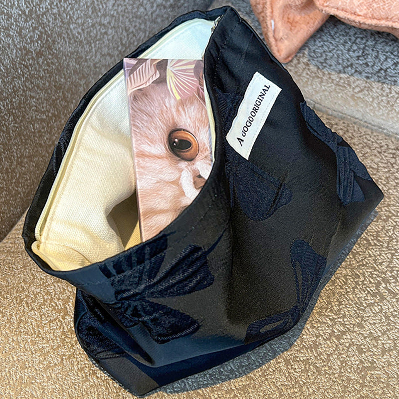 Noble Dark Pattern Bow Princess High Cold Cosmetic Bags