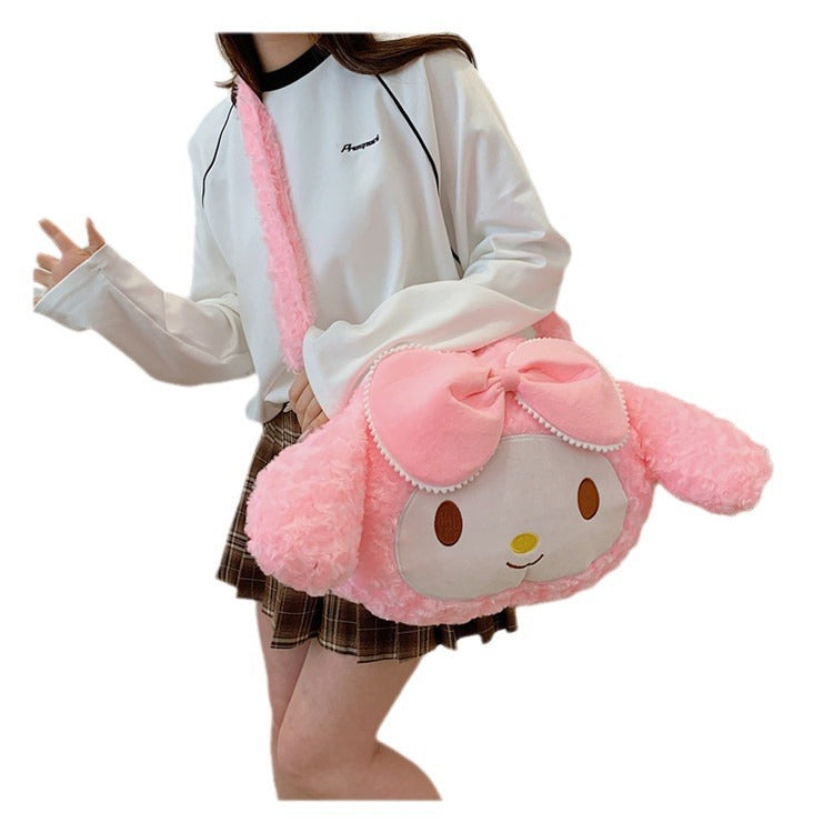 Plush Cartoon Make-up Cute Portable Big Face Street Fashion Cat Bags