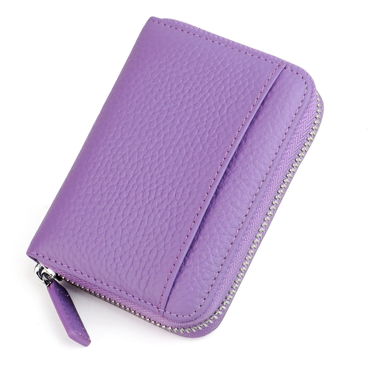 Women's & Men's & Leather Expanding Swiping Zipper Change Card Holder
