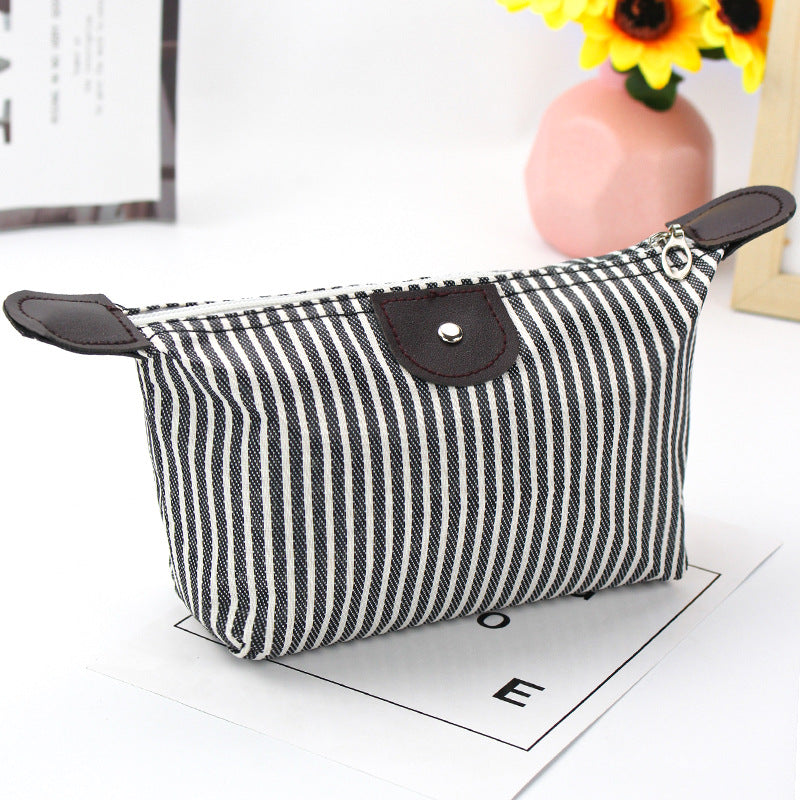 Women's Style Striped Dumplings Dumpling Making Folding Cosmetic Bags