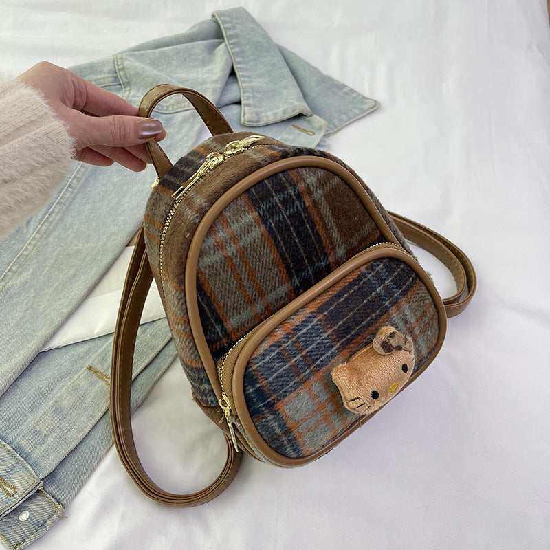 Korean Style Niche Mini Preppy Woolen Bags
