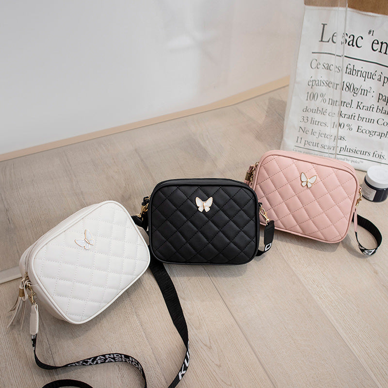Stylish Pretty Women's Diamond Plaid Tassel Bags