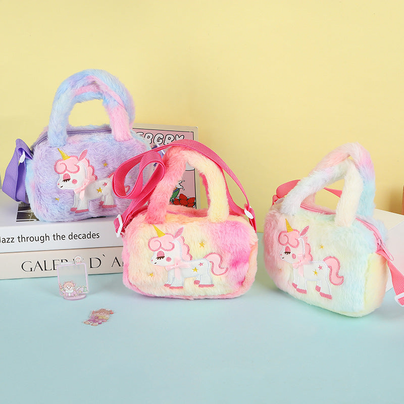 Korean Style Cute Unicorn Plush Cartoon Princess Women's Messenger Bag