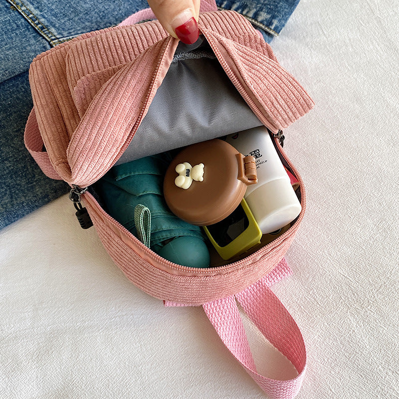 Attractive Women's Slouchy Corduroy Mini Leisure Crossbody Bags