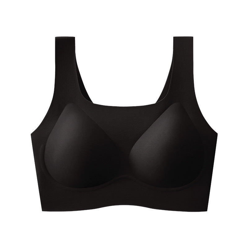 Women's Invisible Seamless Underwear One-piece Padded Cup Small Breast Push Bras