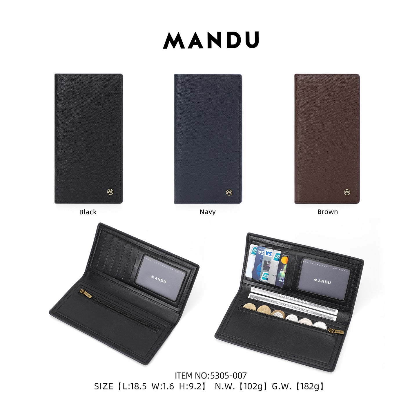 Men's Long Cross Pattern Clutch Fashion Men's Wallets