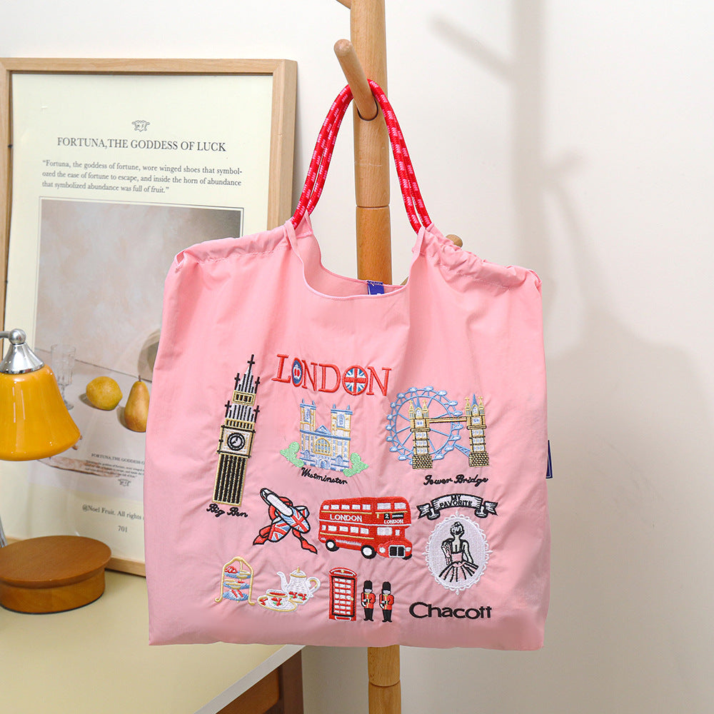 Nylon Embroidered Fashion Niche Large Capacity Women's Shoulder Bag