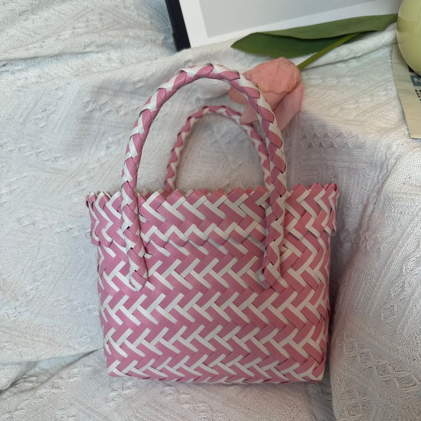 Style Fashion Simple Color Matching Portable Handbags