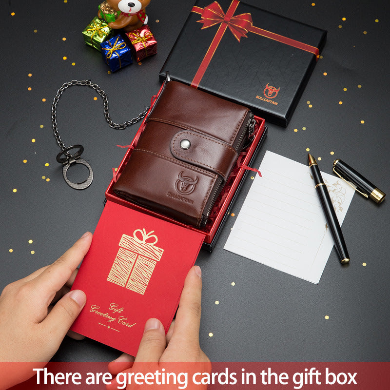 Genuine Vertical Mobile Send Greeting Husband Gift For Males Box Men's Wallets