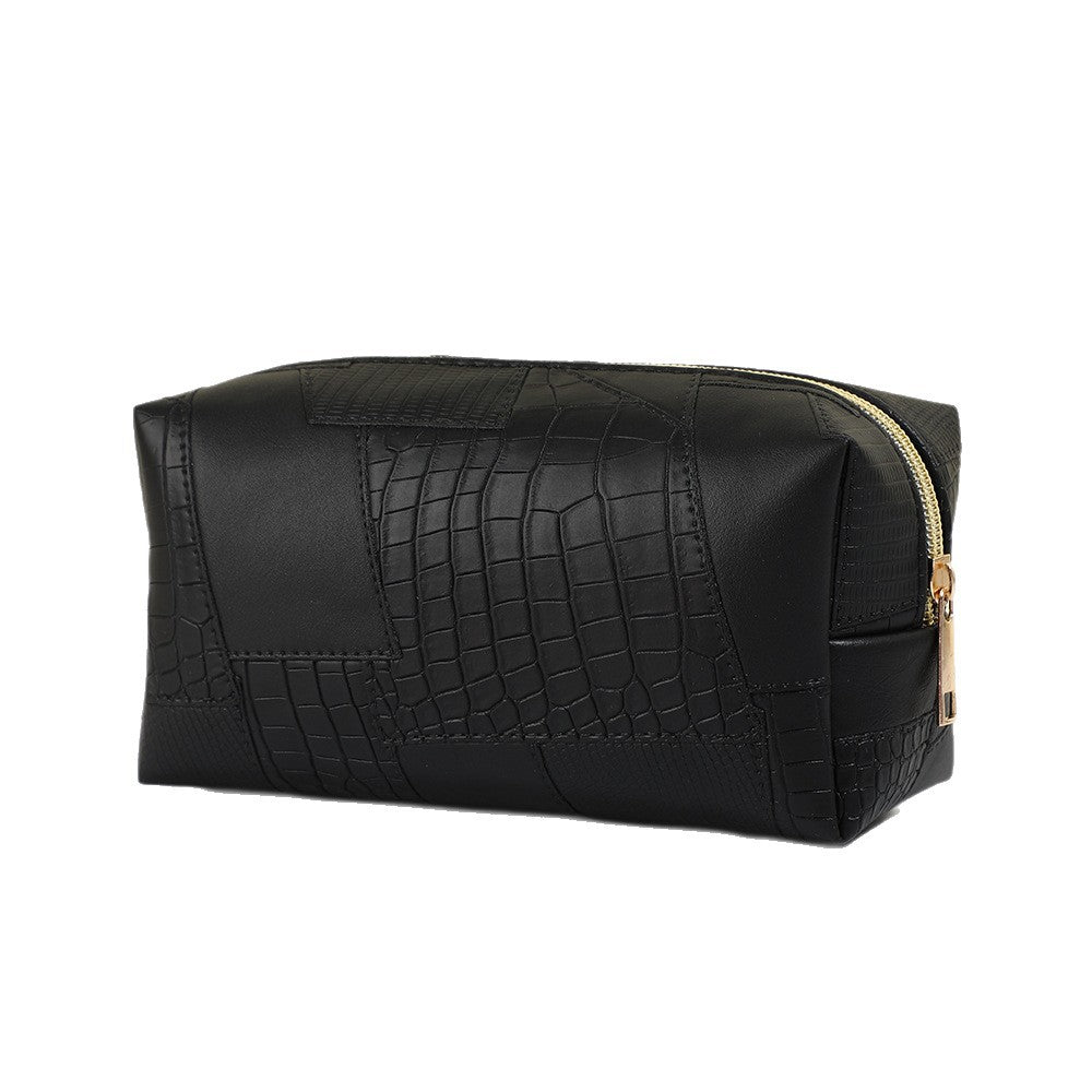 Women's Simple Crocodile Pattern High-grade Large Capacity Storage Waterproof Portable Cosmetic Bags