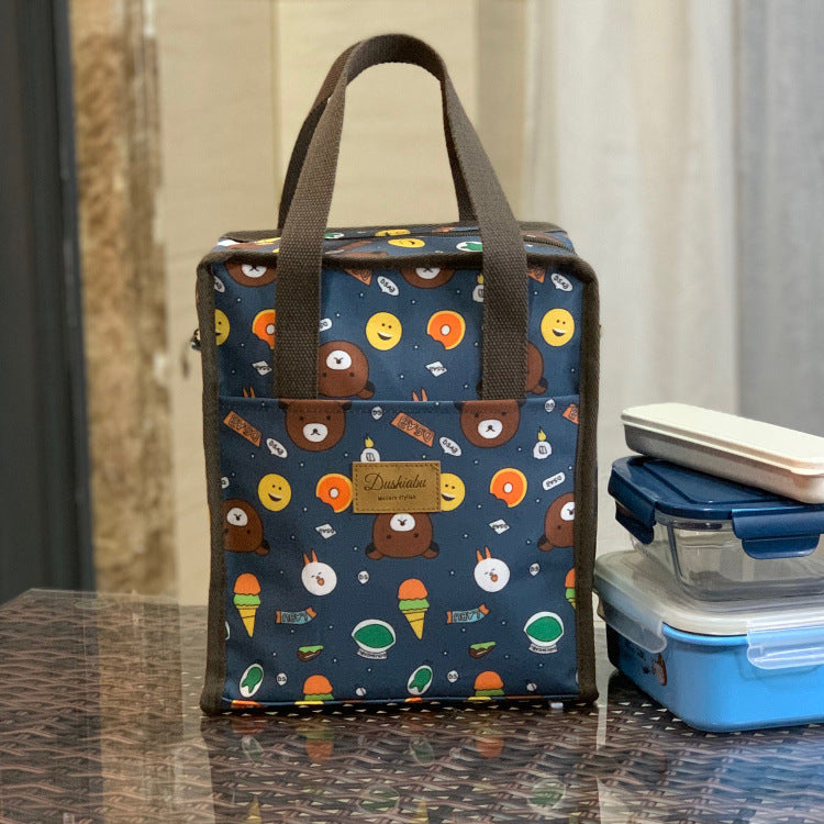 Korean Style Waterproof Thermal Preservation Lunch Box Octave Music Gun Handbags