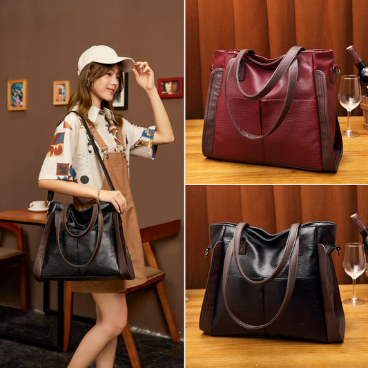 Women's Trending Sheepskin Soft Leather Fashion Mummy Shoulder Bags