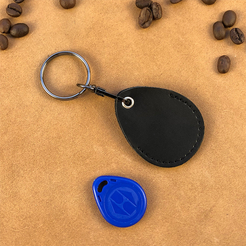 Drop-shaped Leather Property Community Induction Access Cover Card Holder