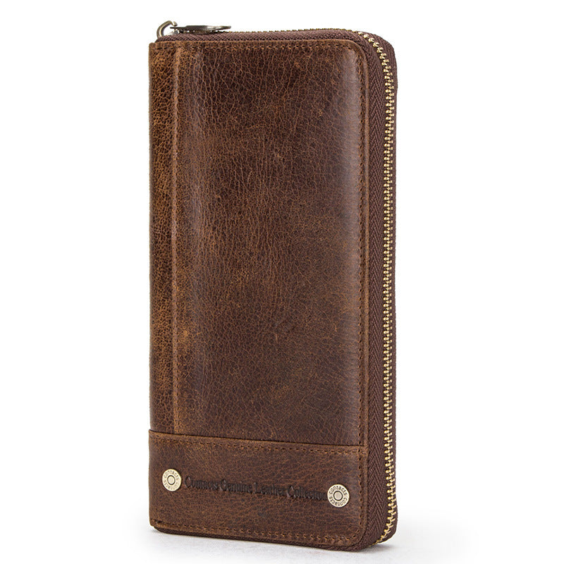 Men's Angel Retro Crazy Horse Leather Swiping Men's Wallet