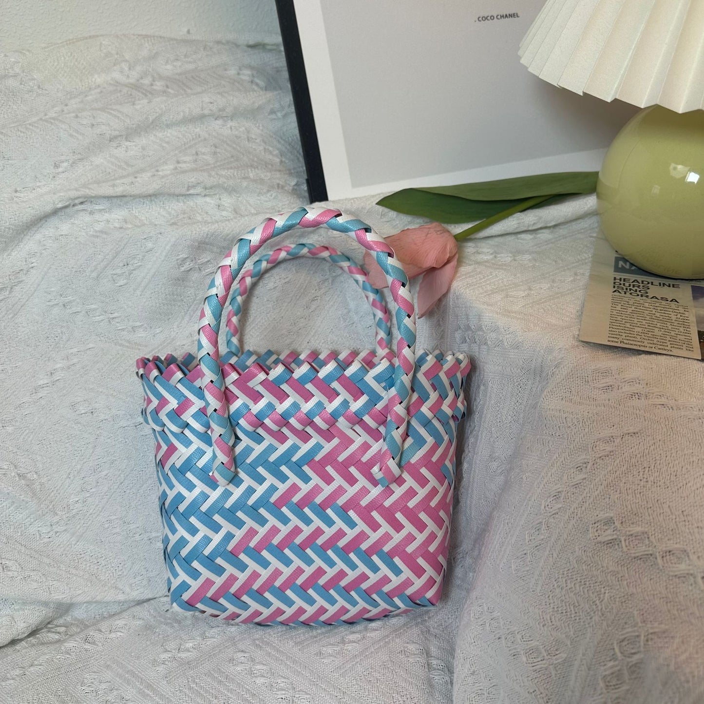 Style Fashion Simple Color Matching Portable Handbags