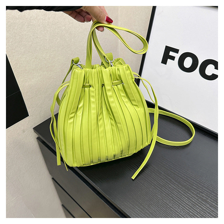 Korean Style Personalized Pleated Minority Design Bucket Bags