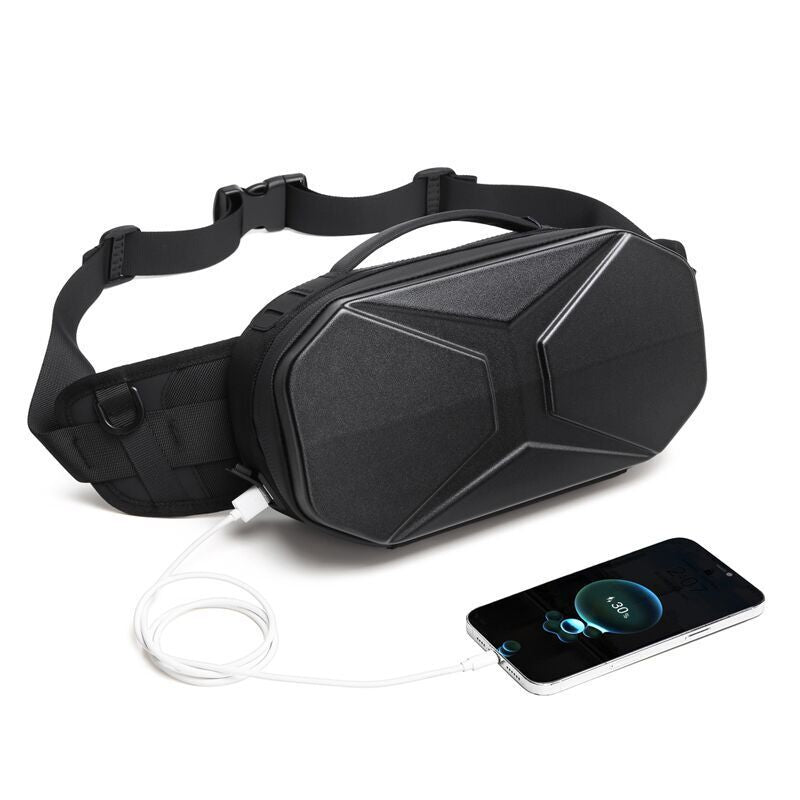 Cool Men's Hard Shell Fashion Waterproof Men's Chest Bags