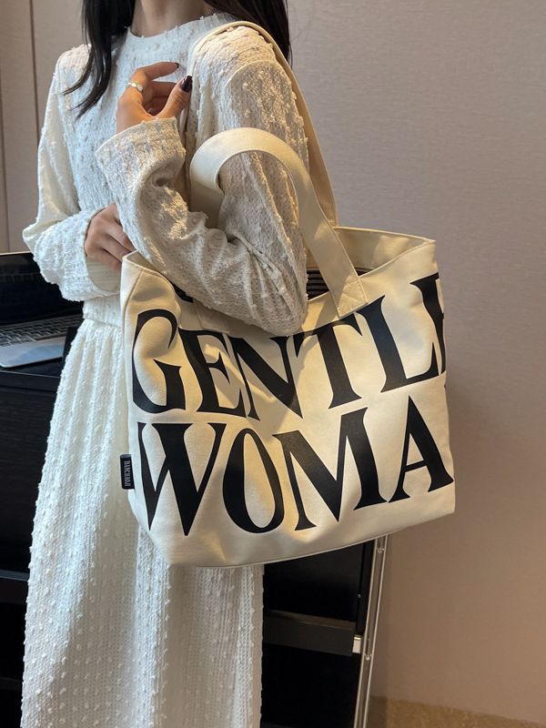 Thailand Mummy Canvas Letter Printing Simple Shoulder Bags