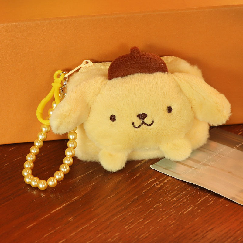 Plush White Dog Earphone Cartoon Cute Card Holder