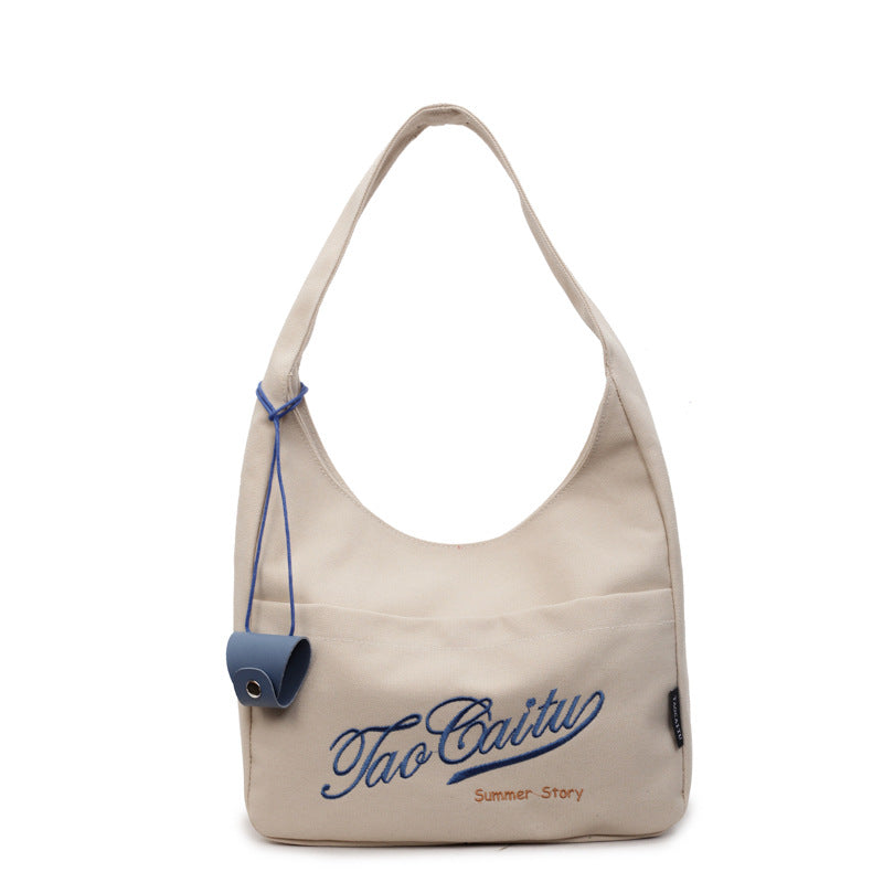 Women's Embroidered Red Canvas Korean Fashion Letters Bags
