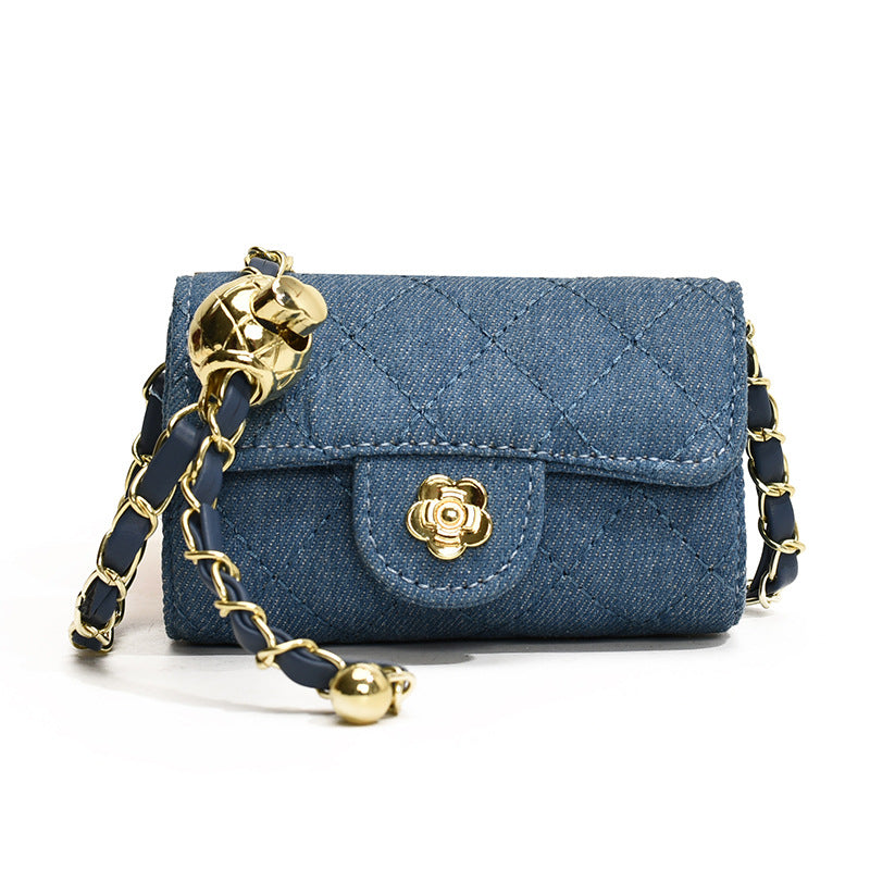 Women's Classic Style Diamond Embroidery Thread Golden Women's Messenger Bag