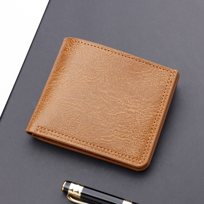 Men's Button Short Driving License Leather Beauty Men's Wallets