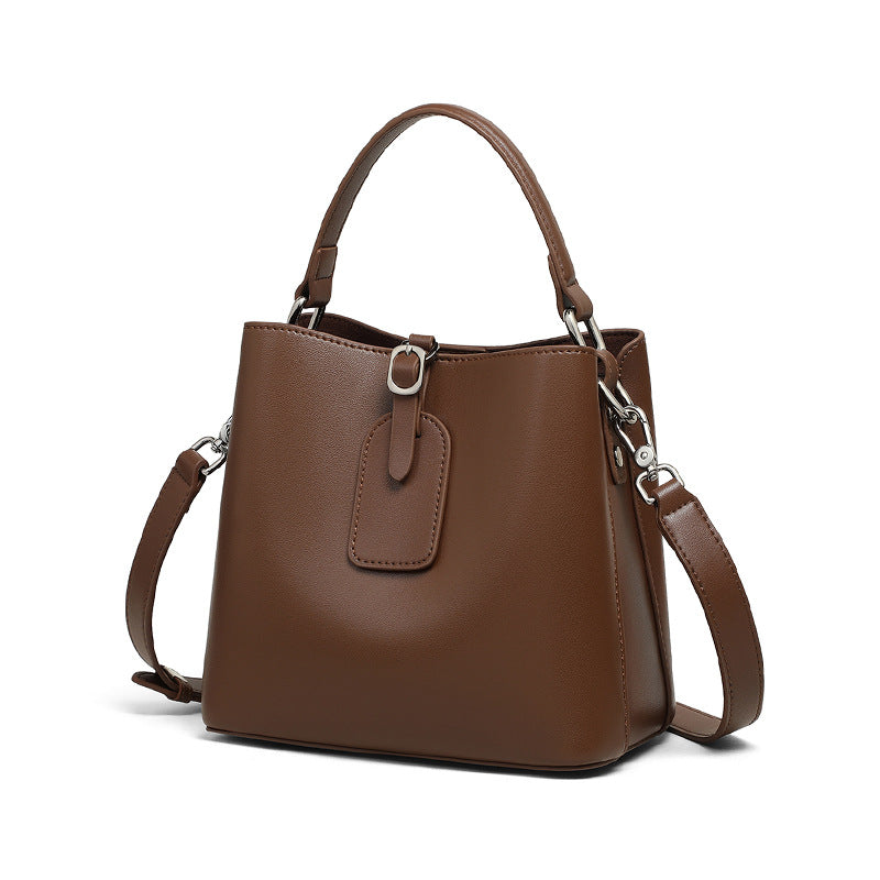 Glamorous Women's High-grade Large Capacity Leather Bucket Bags