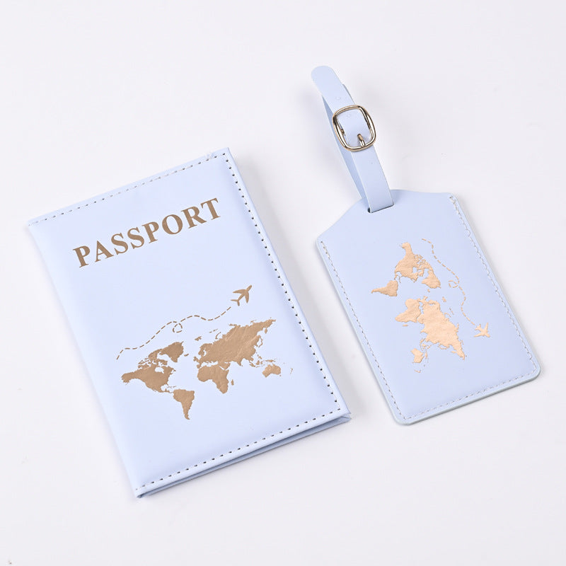 Trend Map Bronzing Passport Cover Tag Ticket Luggage