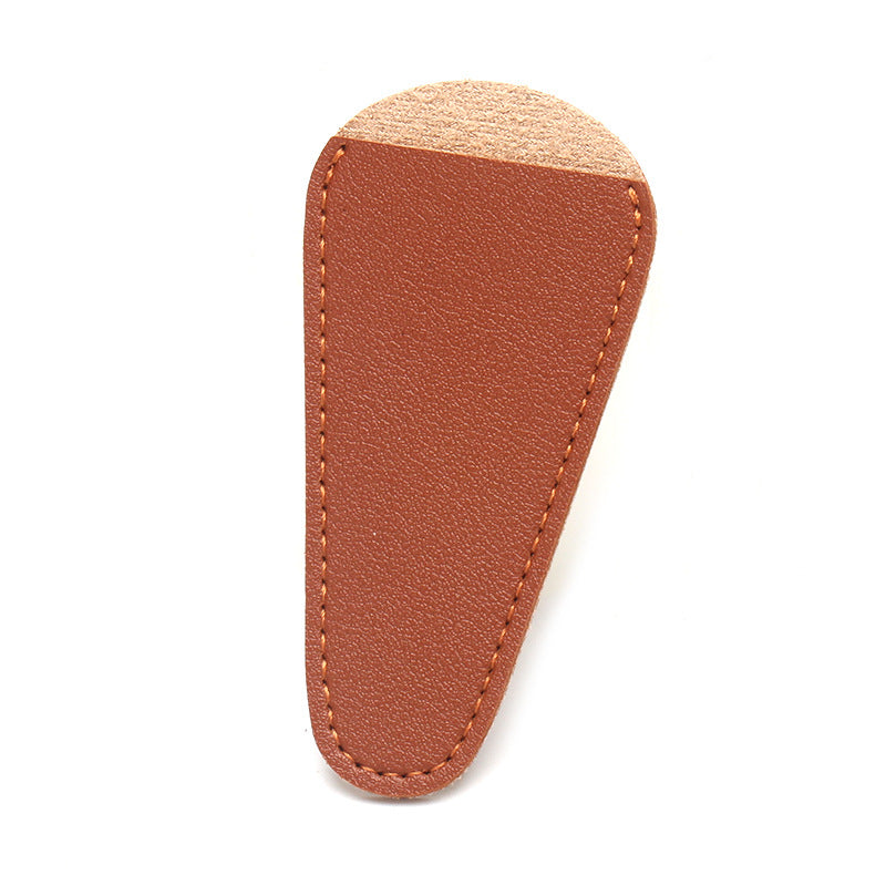 Portable Eyebrow Trimming Scissors Protective Leather Card Holder