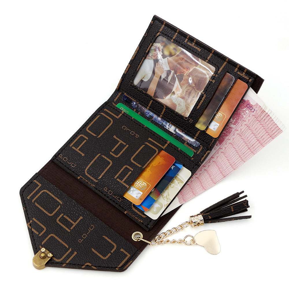 Women's Korean Style Short Tassel Printed Letter Ladies Wallet