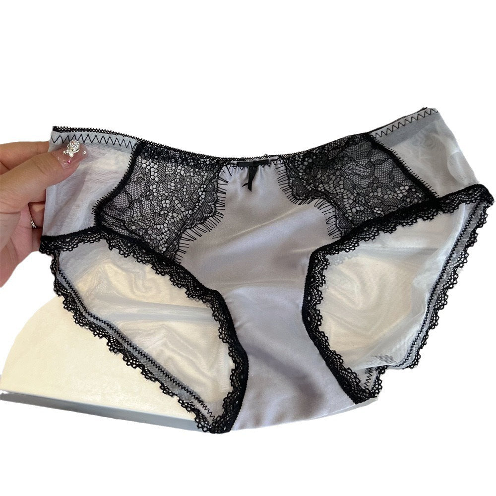 Women's Retro High Luxury Lace Underwear French Eyelash Stitching Panties