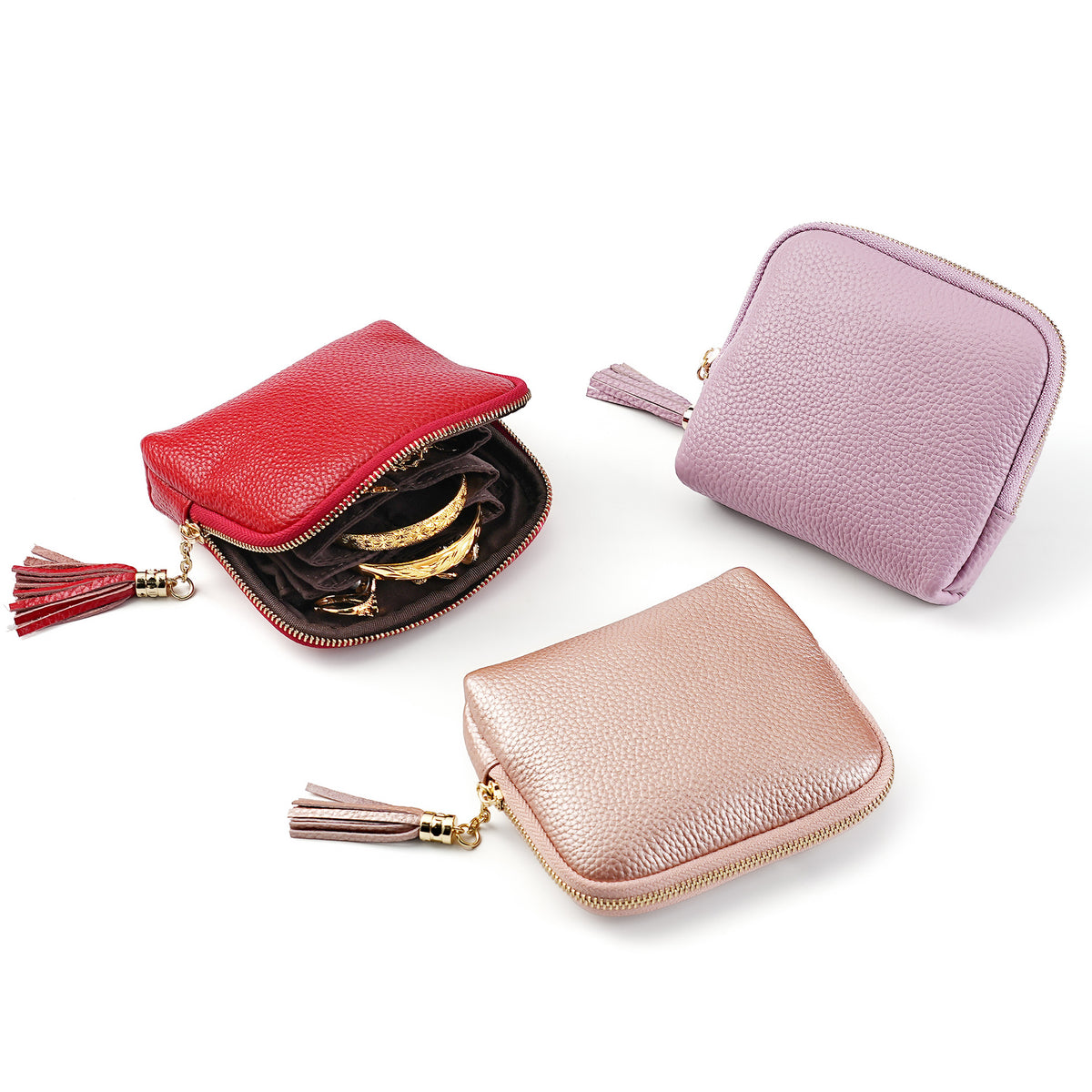 Women's Jewelry Storage Gold Necklace Bracelet Earrings Pendant Texture Buggy Genuine Ladies Wallet