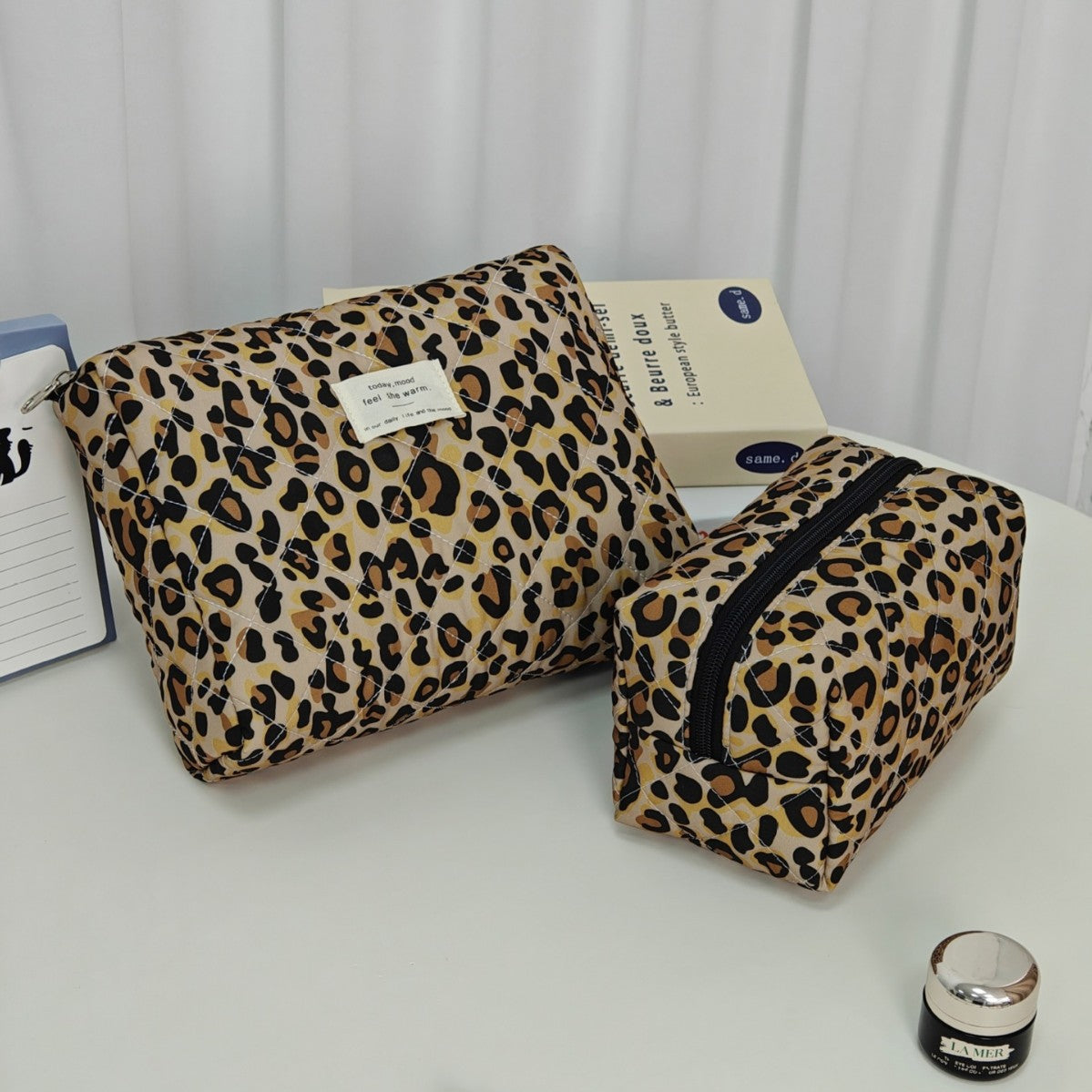 Polyester Cotton Leopard Vertical Large Capacity Bags