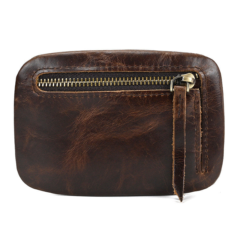 Men's Horse Leather Simple Compact First Layer Cowhide Coin Purses