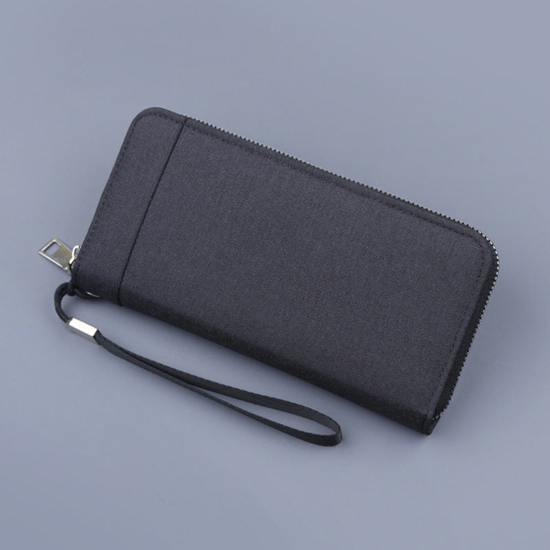 Men's Canvas Long Clutch Zipper Mobile Large Men's Wallets