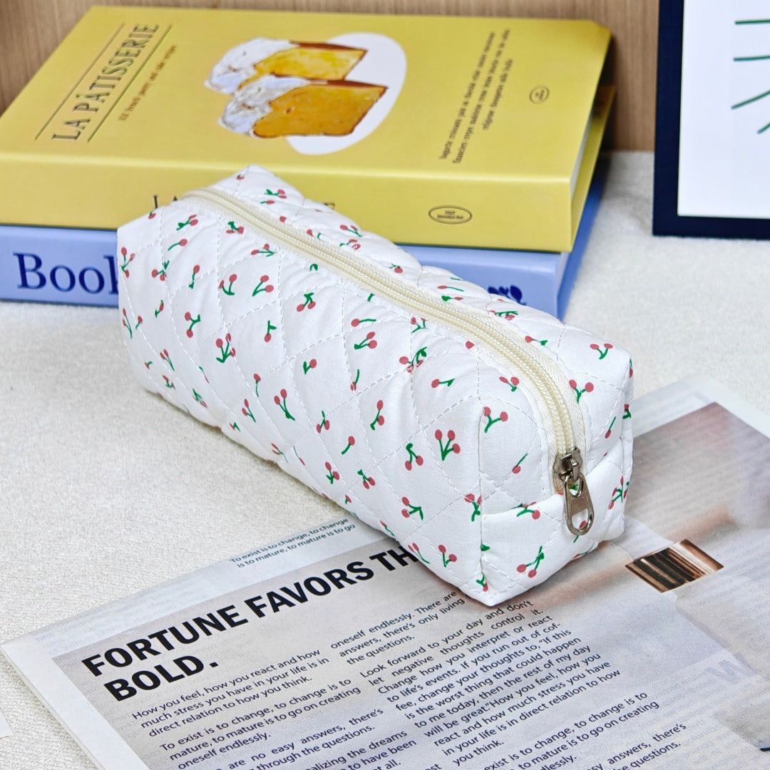 Wind Large Capacity Fabric Bow Printing Buggy Minority Simple Stationery Bags