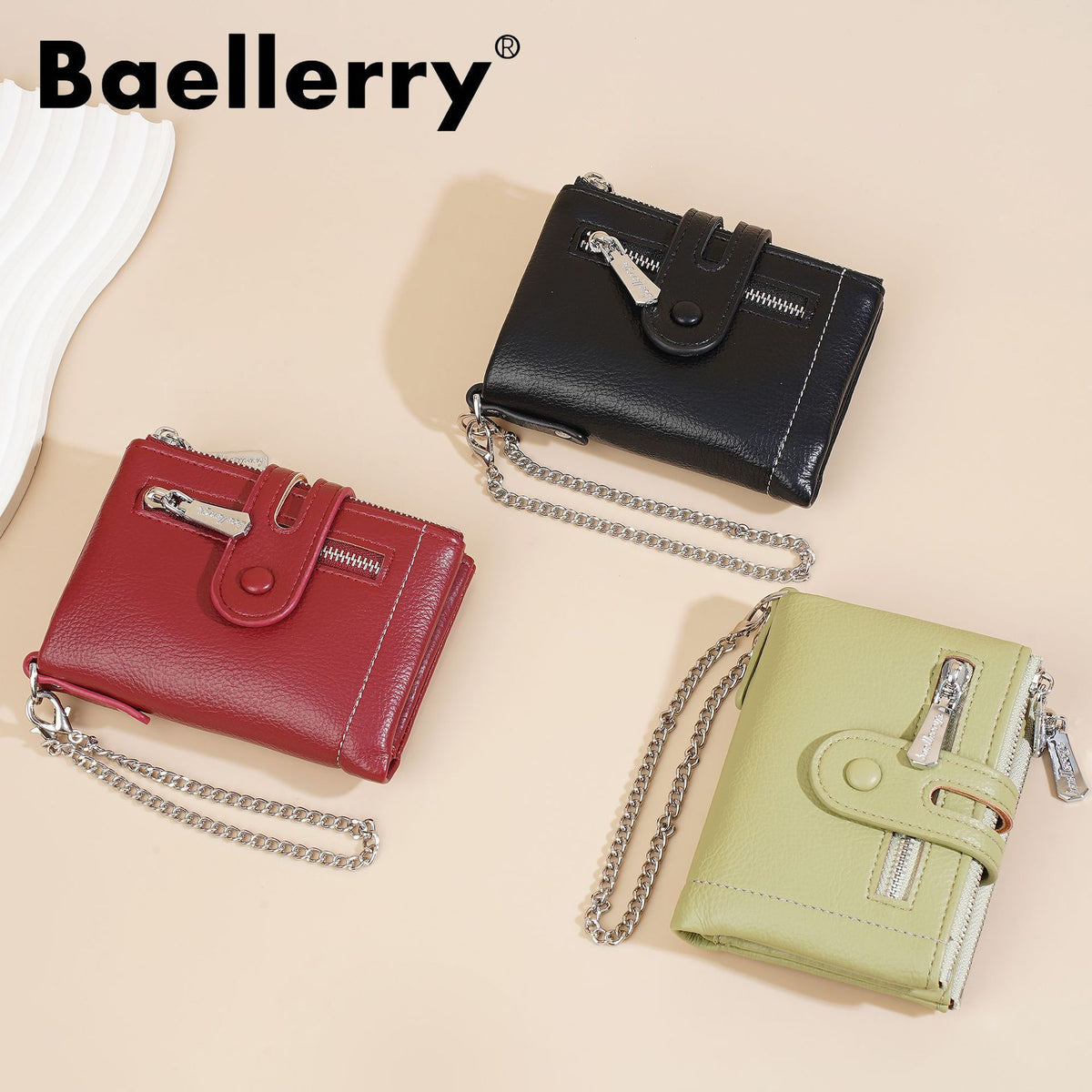 Women's Short High-grade Multi Slots Zipper Soft Ladies Wallet