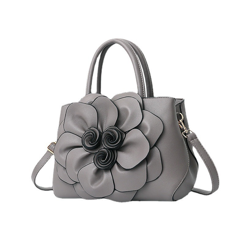 Women's Color College Style Foreskin Flower Portable Handbags